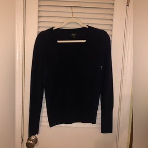 J. Crew Cashmere V-Neck Fitted Sweater in Navy